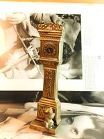 Hickory Dickory Dock Nursery Rhyme Cat Mice Clock 7"-Vintage Brass ornament-A