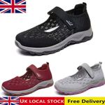 Ladies Mary Jane Sandals Flat Casual Pumps Wide Fit Black Comfort Shoes Size /
