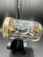 Wearable Jewelry Jar Lot Mixed Costume Boho Silver Gold Tone Earrings Charms