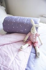 Adorable Reversible Bed Throw Baby & Child Single Throw Grey Stars & Pink