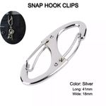 Silver S-Shaped Binders Small CARABINER CLIP Key Ring 41mm long, Load 15kg