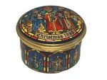 Halcyon Days Enamel Christmas 1989 Trinket Box Diameter 4.5cm