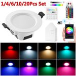 1-10Pcs Smart Bluetooth APP Control LED Downlight 5W Recessed Ceiling Spotlight