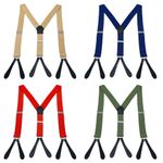 35mm Men's Adult Suspender Belt Cowhide Y-shaped Extended 6-button Braces Sturdy