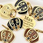 Personalized Dachshund Brass Dog Tag - Engraved Sausage Dog ID Tag for Pets UK