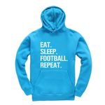 Eat Sleep Football Repeat Kids Hoodie Childrens Footy Hooded Sweatshirt