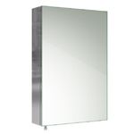 Bathroom Mirror Cabinet Wall Hung Mount Single Door Stainless Steel 600 x 400mm