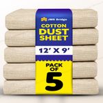 5 X Dust Sheets For Painting & Decorating 100% Cotton Dust Sheets Large (12x9ft)
