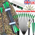20 inch Archery Hunting Carbon Arrows Bolts Half Moon Nock OD 8.8mm Shooting UK