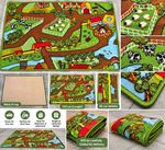 Kids Farm Play Mat Rug 120x80cm Road Animals Countryside Toy Car Playroom