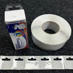 Roll Of 500 Euro Hook Slot Hang Tabs 50 x 50mm Clear Sticky Strong Adhesive Tag