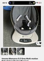 4moms mamaRoo 5.0 Multi-motion Baby Swing for 0-6 Months, Grey/White
