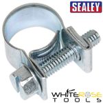 Sealey Mini Hose Clip Ø10-12mm Pack of 30 Clamp Fuel Line Pipe Clamps Clips