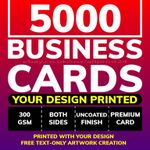 5000 Business Card Print Colour Single or Double Custom Printing 300gsm