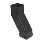 FLOPLAST 65mm Square Downpipe Adjustable Offset Bend - Black - 2 PACK