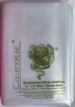 New 2000 Comic Bags x 100 Collectorline Polyethylene (242mm x 305mm) Pack of 100