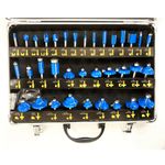 35pc 1/4" Shank Tct Router Bit Set & Carry Case - Tungsten Carbide Tipped