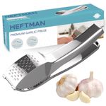 HEFTMAN Premium Garlic Press Stainless Steel Crusher Ginger & Garlic Mincer