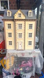 1:12 Wooden Georgian 3 Storey Doll's House, 9 Rooms, Painted, Unfurnished
