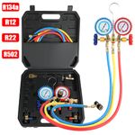 Air Conditioning AC Diagnostic A/C Manifold Gauge Hose Tool Set Refrigeration
