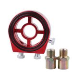 Red Oil Pressure Temperature Temp Gauges Filter Sandwich Plate Sensor 1/8 NPT