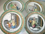 COLLECTORS' 4 X VINTAGE ADAMS POTTERY DICKENS CRIES OF LONDON LARGE PLATES 25.5