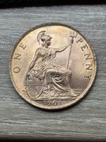 Victoria, Penny, 1901, UNC, Full Lustre! Very Nice