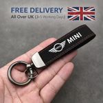 Premium Suede Leather Keychain Car Key Ring for MINI Cooper