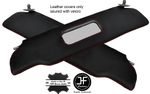 RED STITCHING 2X SUN VISORS LEATHER COVERS FITS ROVER P6 3500 V8 CUSTOM NEW