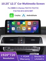 12.3" CarPlay Touchscreen Linux For BMW NBT F30 F31 F32 F33 F34 F36 Right Hand