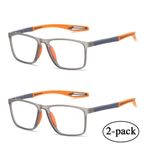 2x Mens Womens Anti-blue Light Square Reading Glasses 1.0 1.5 2.0 2.5 3 3.5 4.0