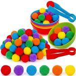30-68PCS Kids Sorting Counting Toys Rainbow Bowls Tweezers Fine Motor Game UK
