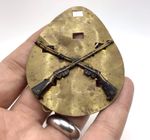 WW1 BRITISH ARMY MARKSMAN BRASS BADGE WITH BACK PLATE & SPLIT PINS