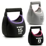 3 Pack Soft Kettlebell Home Gym Floor Safe Flat Base Fitness HIIT Core Workout