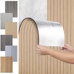 Modern Wooden Slat Panelling Wallpaper 3D Wood Panel Stripes Feature Home Decor
