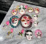 Bundle of Clay and Porcelain Mascarade Masks Wall Hanging Vintage Collectable