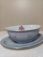 SEYEI Bella Maria Oval Attached Gravy Boat & Plate Fine China Japan Replacement 
