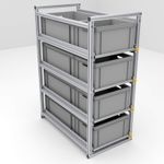 Pull-out System Box Van - 90 cm Heavy Duty Pull-Out - Eurobox - Rear Garage Expansion