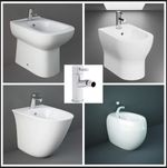 Floorstanding Bidet White Ceramic Round Square Designs Back To Wall  Bidet Tap