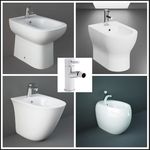 Floorstanding Bidet White Ceramic Round Square Designs Back To Wall  Bidet Tap