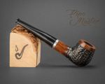 HAND MADE WOODEN SMOKING PIPE for TOBACCO PEAR 43 Rustic Brown Straight + Filter