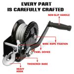 Boat Trailer Winch Heavy Duty Manual 2 Way Adjustable Ratchet Hand Crank Gea NEW