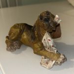 Cute Resin Bloodhound Dog With Blanket. Good Condition