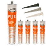 PU18 Marine Silicone Sealant x 4 Strong Bond Adhesive Rubber Pond GRP Metal Wood