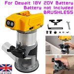 5Gear Brushless Cordless Palm Router with Trimmer Base for Dewalt 18/20V Battery