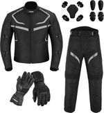 Motorbike Suit With Gloves Motorcycle Racing Armoured Waterproof Jacket  Trouser