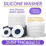 3MM THICK WHITE SILICONE HIGH TEMP FLAT RING RUBBER WASHER SEAL GASKETS 10 PACK