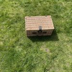 4 Person Wicker Picnic Hamper Set Complete – Unused Outdoor Basket