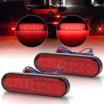 2x LED Motorcycle Reflector Red Rear Tail Lights Brake Lamp ATV UTV Universal