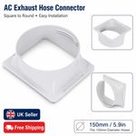 Square to Round Exhaust Duct Hose Connectors 150mm for Air Conditioner Adapter
